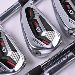 Ping G410 Irons / 5-PW+GW / Green Dot / Regular Flex Ping AWT 2.0 Shafts - Image 1