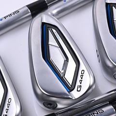 Ping G440 Irons / 6-PW+UW+SW / Blue Dot / Regular Flex Ping AWT 3.0 Shafts - Image 1