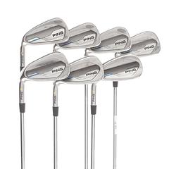 Ping I-Series E1 Steel Mens Left Hand Irons 5-UW Yellow Dot 1.5* Upright Regular - Ping CFS Distance - Image 1