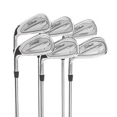 Titleist T350 Steel Mens Left Hand Irons 5-PW Regular - True Temper AMT Red - Image 1