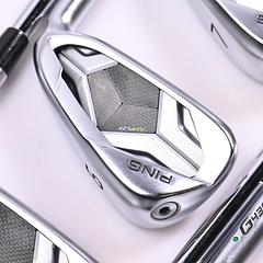 Ping G430 Irons / 5-PW+45 Degree / Green Dot / Stiff Flex Ping AWT 2.0 Shafts - Image 1