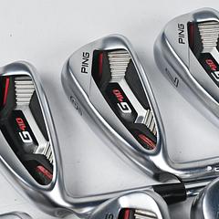 Left Hand Ping G410 Irons / 5-PW+SW / White Dot / Stiff Flex XP 95 Shafts - Image 1