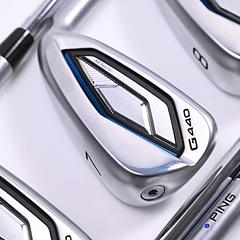 Ping G440 Irons / 6-PW+UW+56 / Blue Dot / Regular Flex Ping AWT 3.0 Shafts - Image 1
