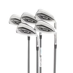 Ping G425 Graphite Mens Right Hand Irons 6-PW Orange Dot 2* Flat Regular - Ping Alta CB AWT - Image 1